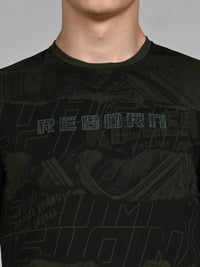 Killer Men Olive Printed Slim Fit T-Shirts