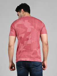 Killer Men Pink Printed Slim Fit T-Shirts