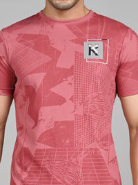 Killer Men Pink Printed Slim Fit T-Shirts