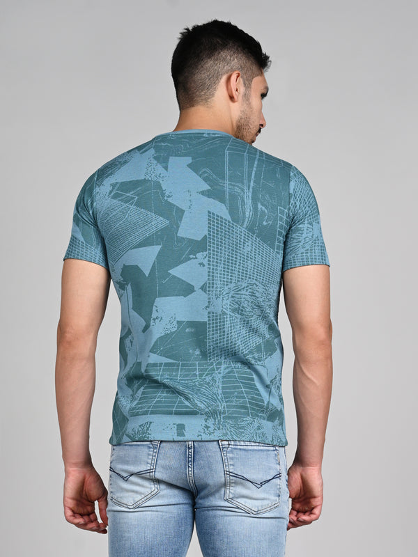 Killer Men Blue Printed Slim Fit T-Shirts