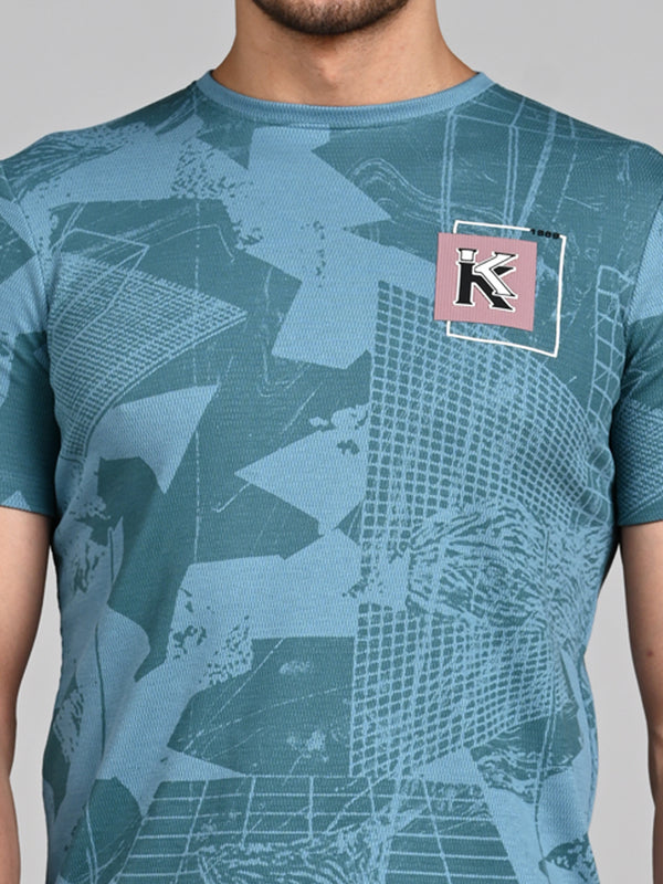 Killer Men Blue Printed Slim Fit T-Shirts