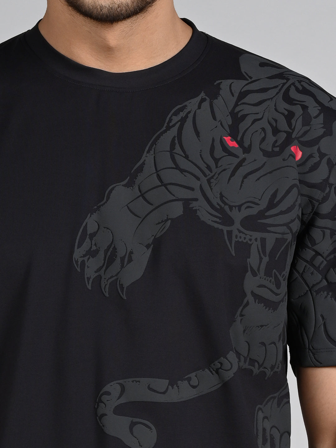 Killer Men Black Printed Round Neck T-Shirts