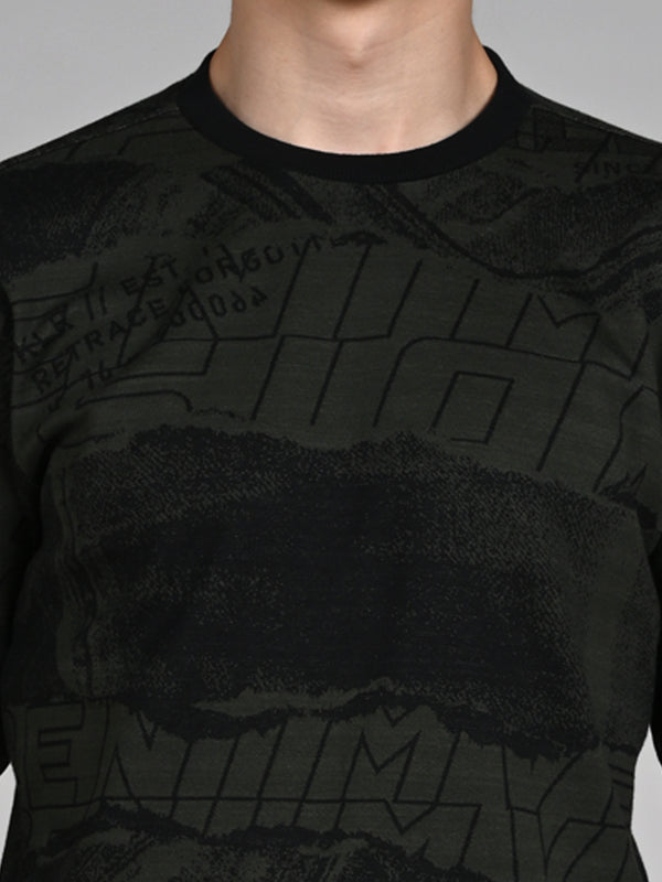 Killer Men Olive Slim Fit T-T-Shirts