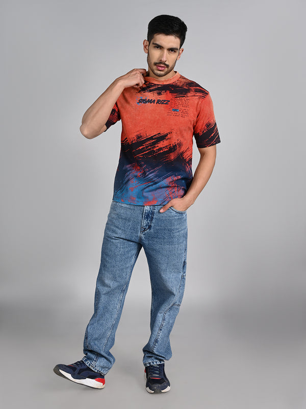 Killer Men Red Printed Round Neck T-Shirts