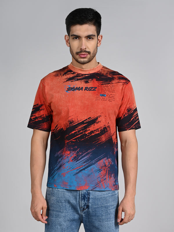 Killer Men Red Printed Round Neck T-Shirts