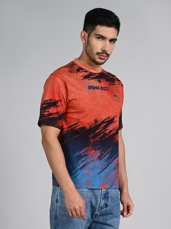 Killer Men Red Printed Round Neck T-Shirts