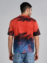 Killer Men Red Printed Round Neck T-Shirts