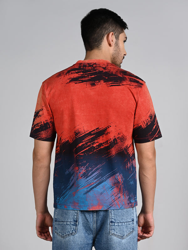 Killer Men Red Printed Round Neck T-Shirts