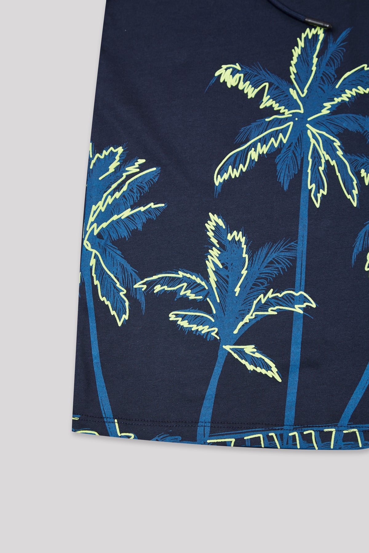 Junior Killer Navy Slim Fit Hooded Sleeveless Printed T-Shirts