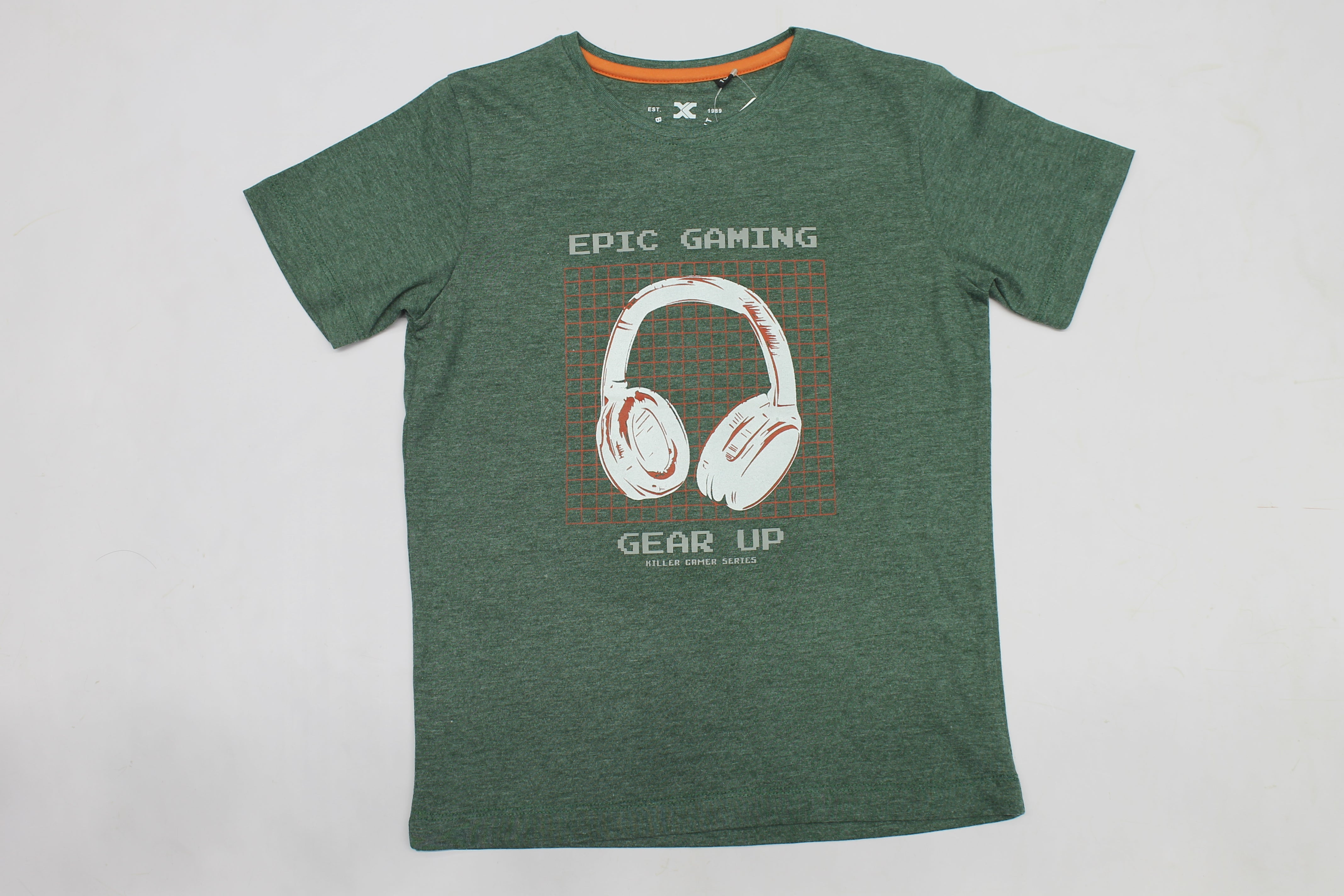 Junior Killer Green Slim Fit Printed T-Shirts