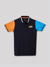 Junior Killer Navy Slim Fit Polo Neck Printed T-Shirts