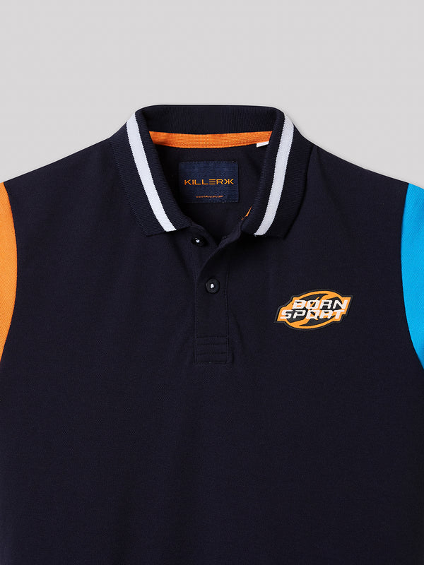 Junior Killer Navy Slim Fit Polo Neck Printed T-Shirts