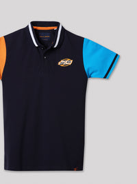 Junior Killer Navy Slim Fit Polo Neck Printed T-Shirts