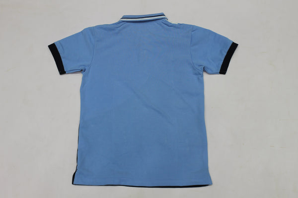 Junior Killer Light Blue Slim Fit Polo Neck Printed T-Shirts