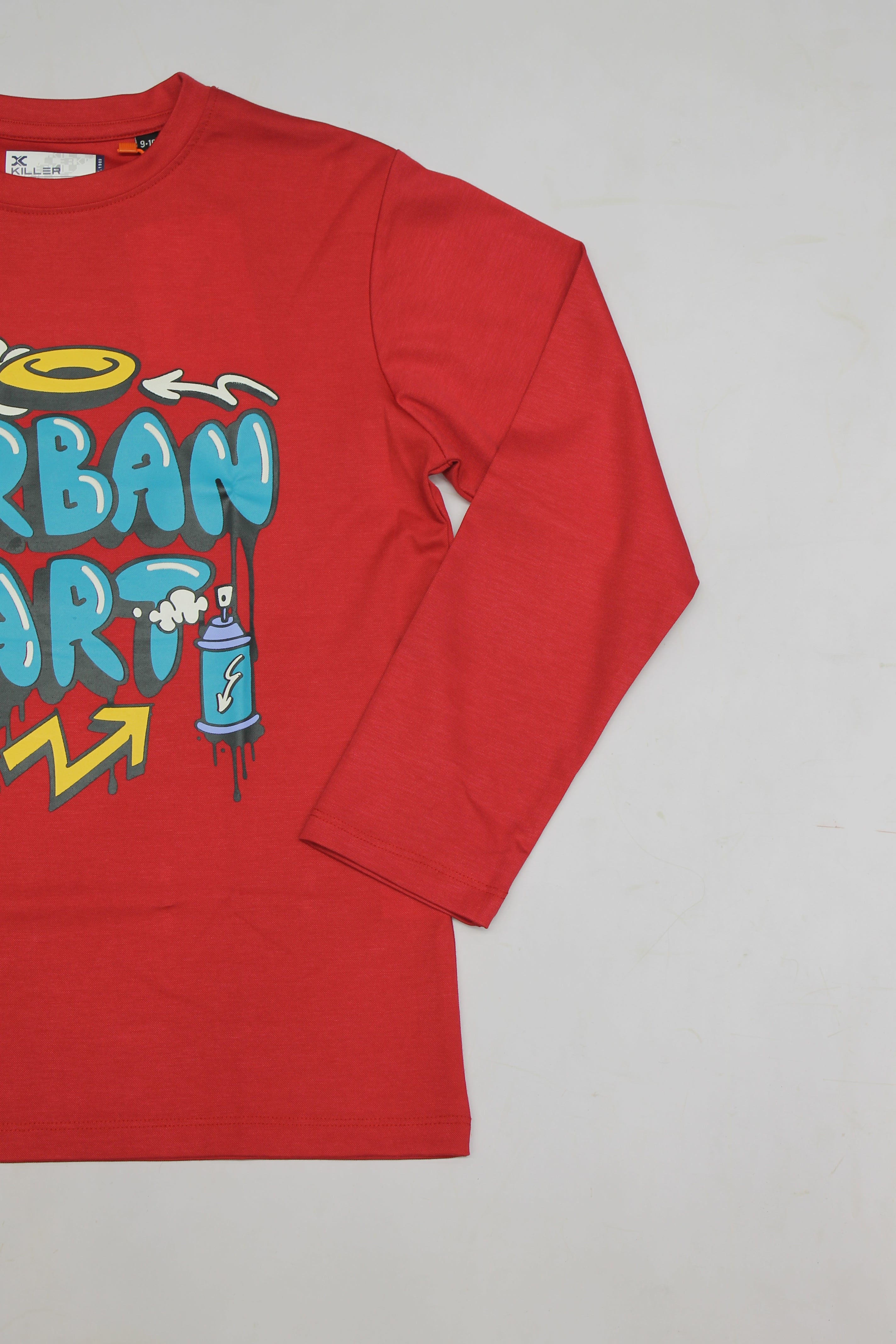 Junior Killer Red Slim Fit Full Sleeves Printed T-Shirts