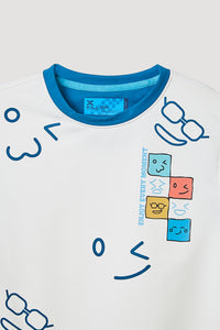 Junior Killer White Slim Fit Full Sleeves Printed T-Shirts