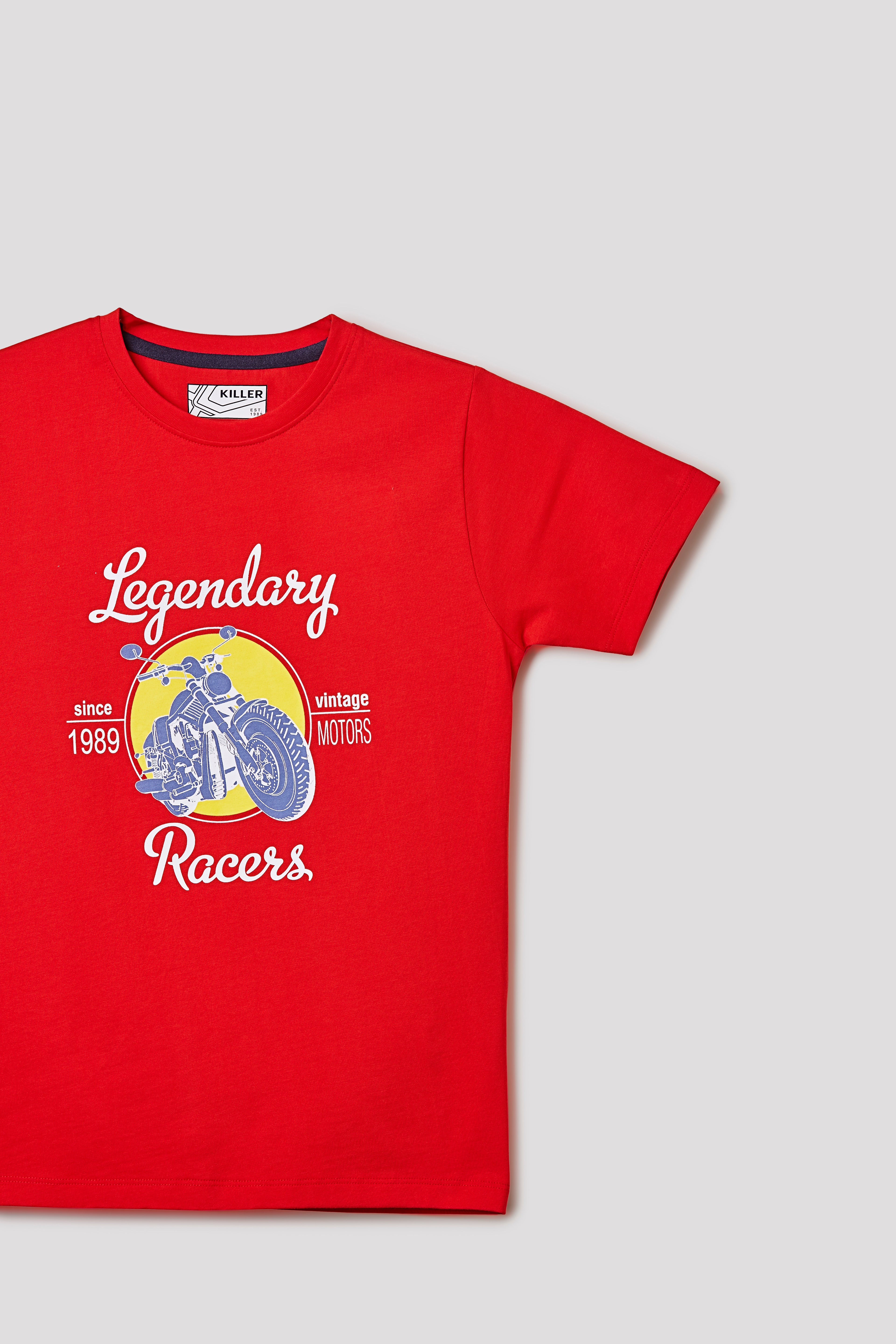 Junior Killer Red Slim Fit Printed T-Shirts