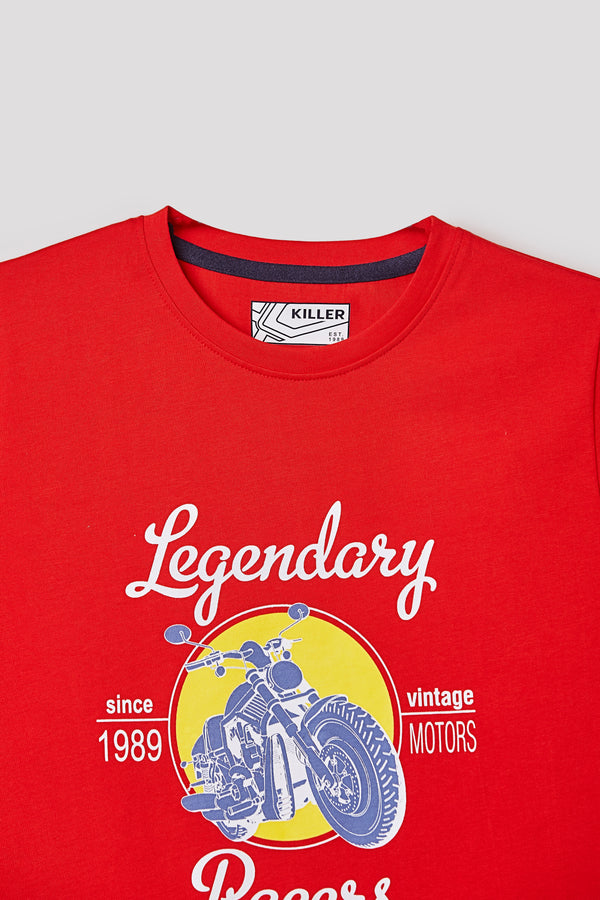 Junior Killer Red Slim Fit Printed T-Shirts