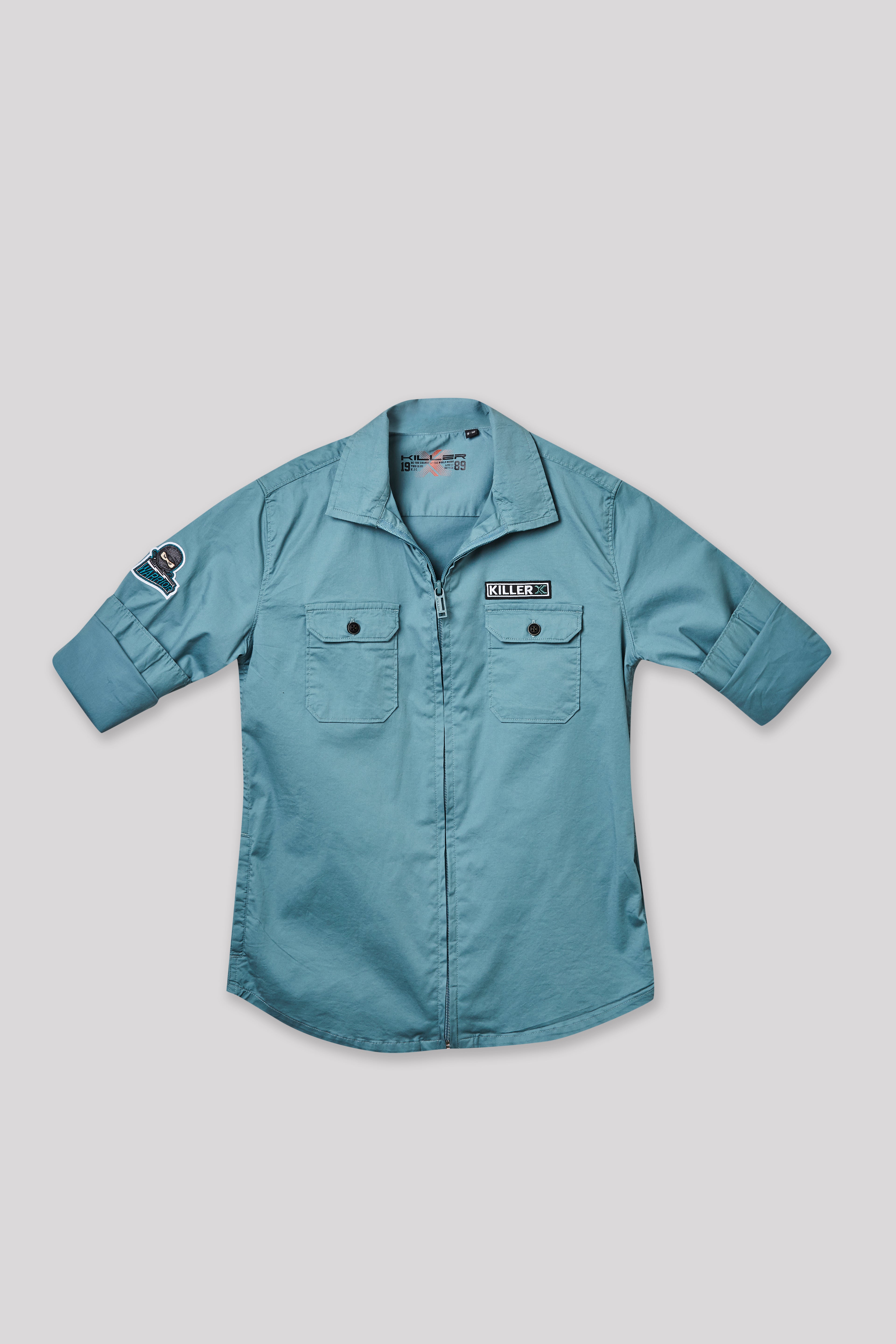 Junior Killer Green Slim Fit Shirts