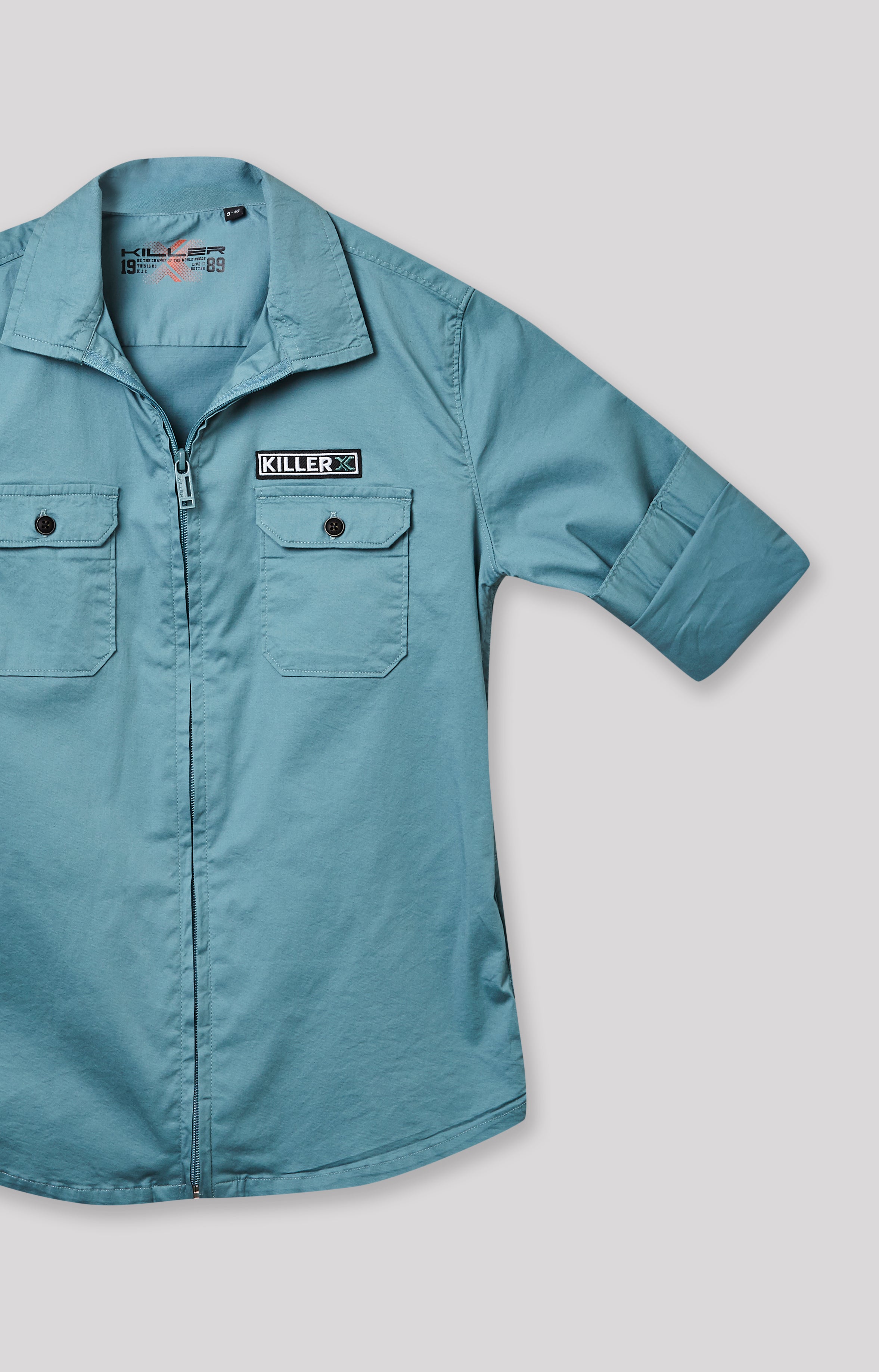 Junior Killer Green Slim Fit Shirts