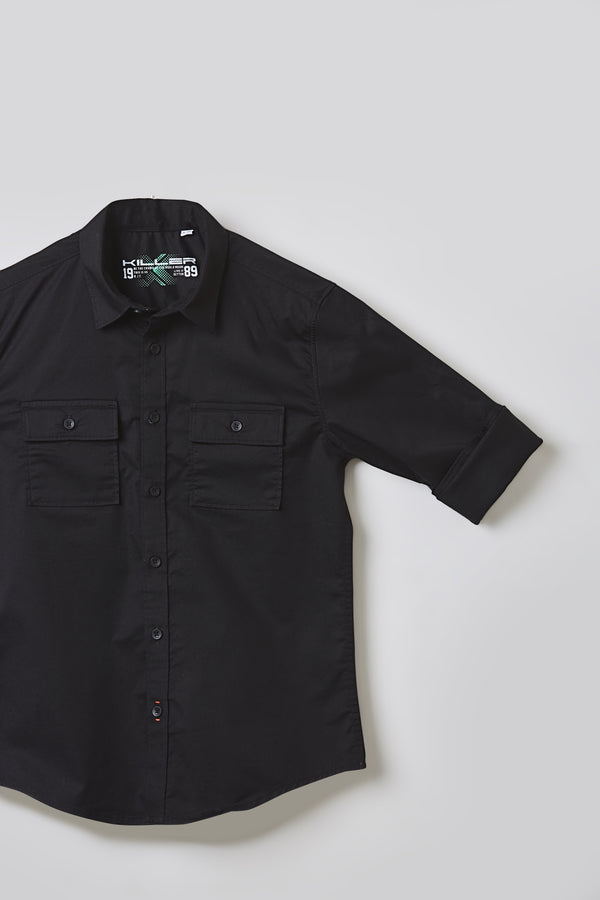Junior Killer Black Slim Fit Shirts