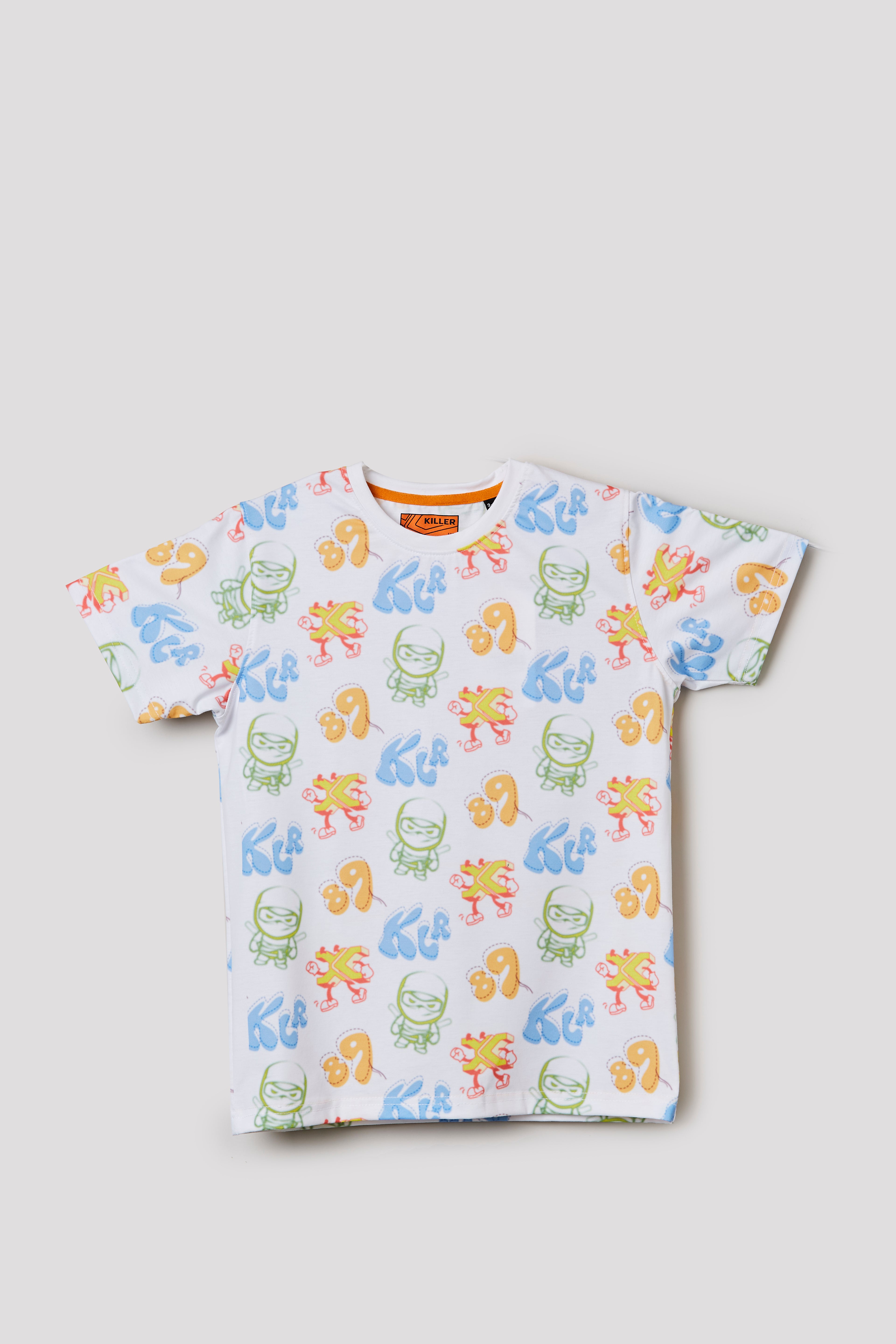 Junior Killer White Slim Fit Printed T-Shirts