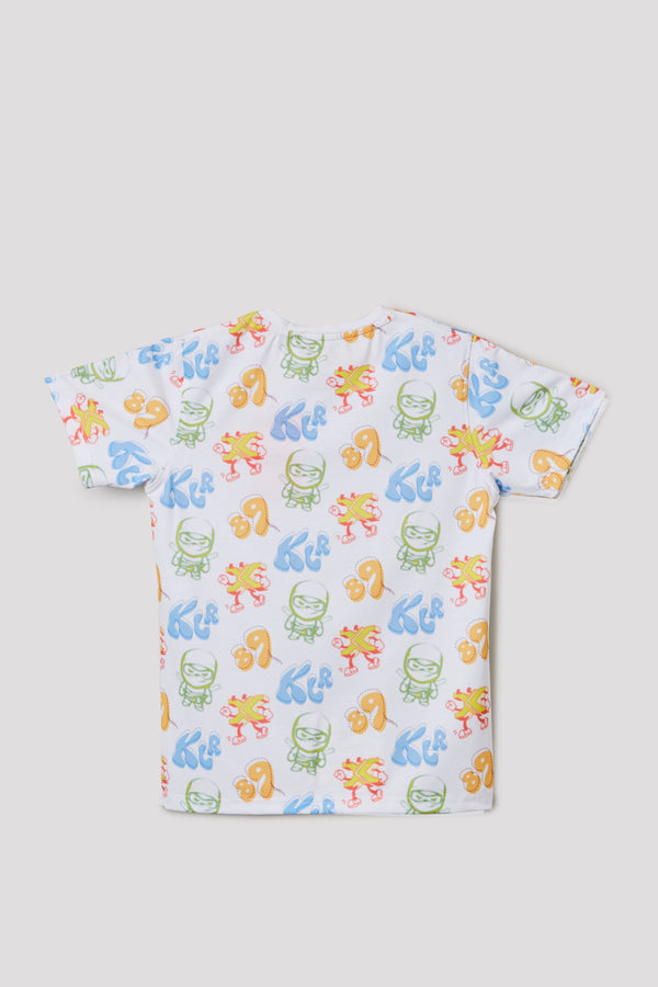 Junior Killer White Slim Fit Printed T-Shirts
