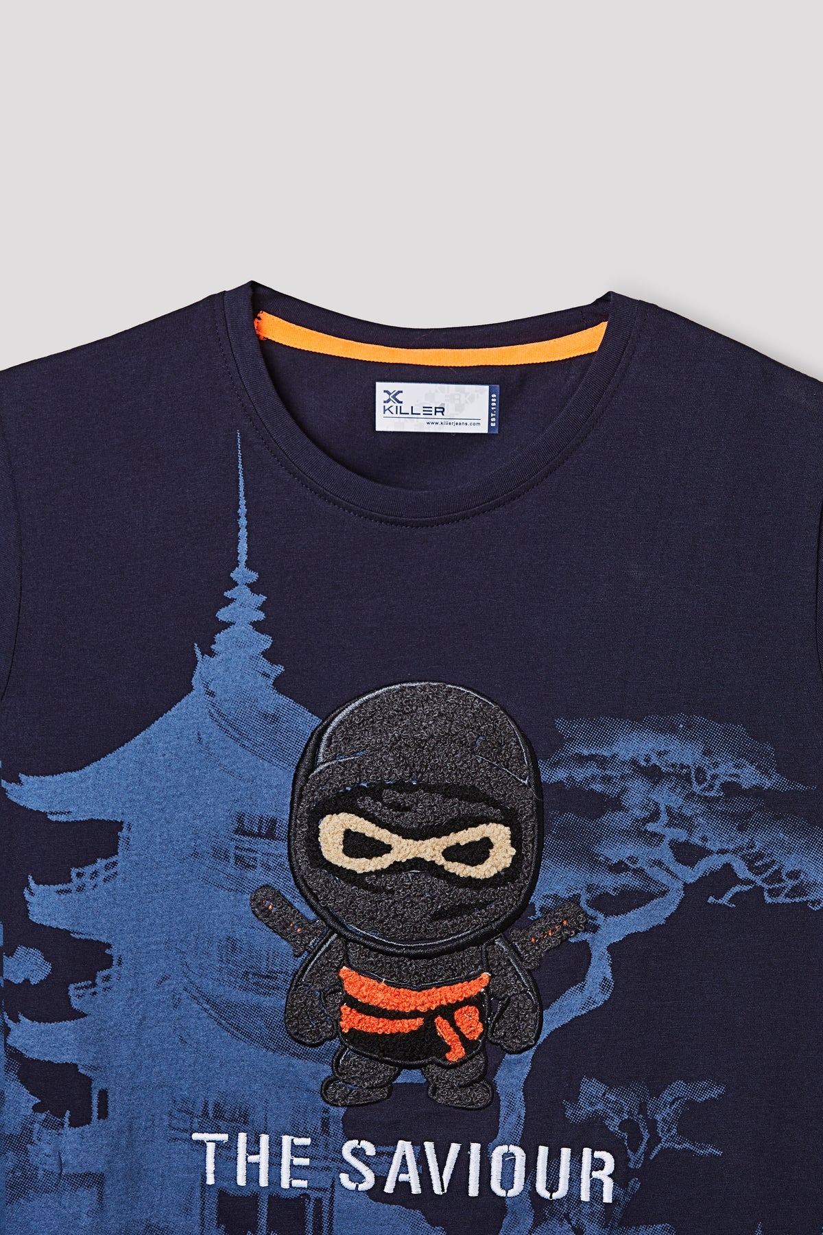 Junior Killer Navy Slim Fit Printed T-Shirts
