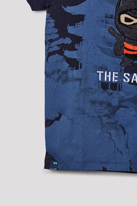 Junior Killer Navy Slim Fit Printed T-Shirts