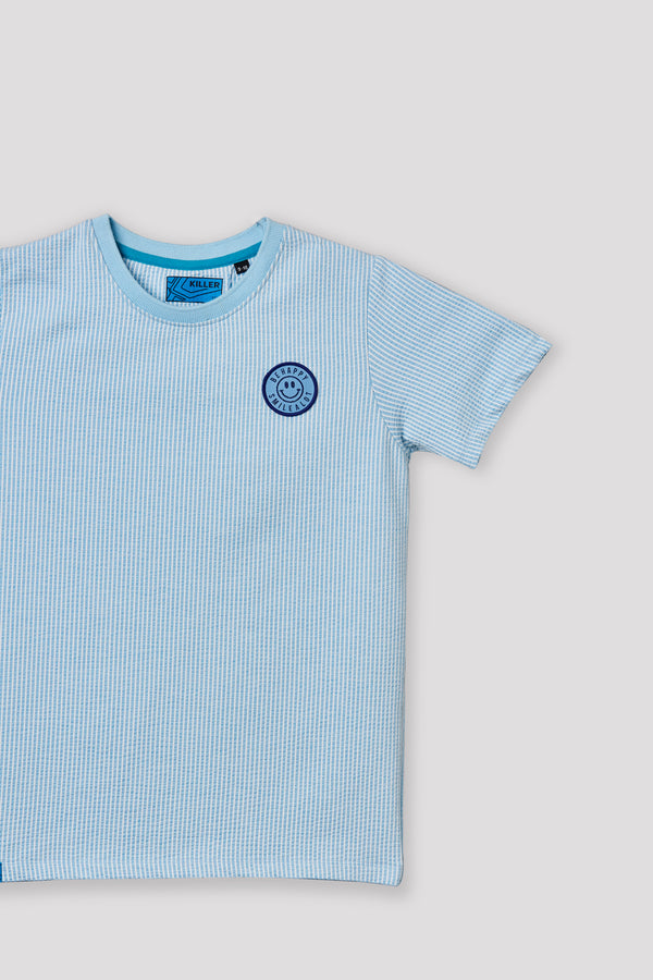Junior Killer Light Blue Slim Fit Printed T-Shirts