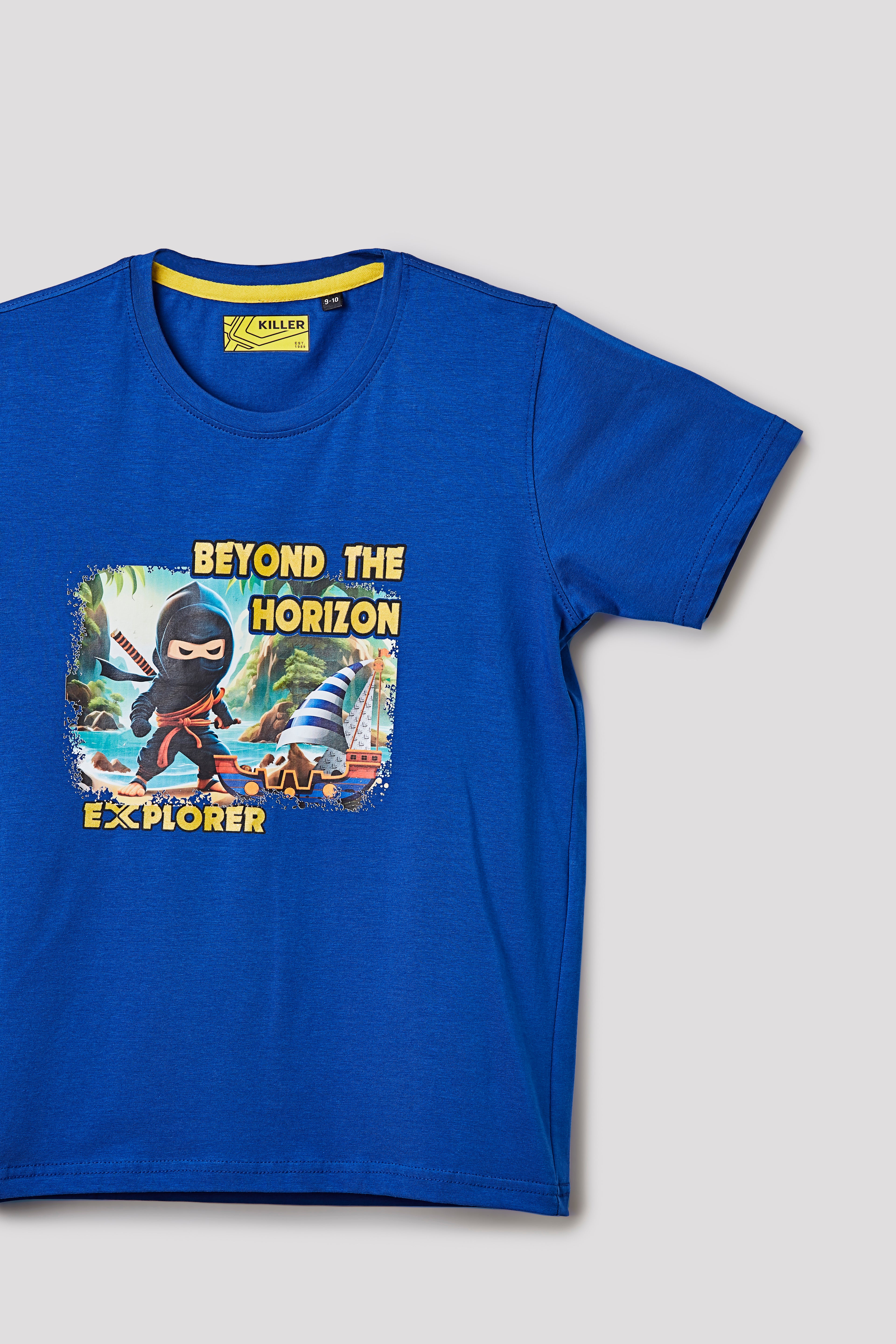 Junior Killer Royal Blue Slim Fit Printed T-Shirts