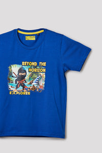 Junior Killer Royal Blue Slim Fit Printed T-Shirts