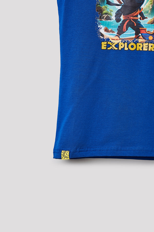 Junior Killer Royal Blue Slim Fit Printed T-Shirts