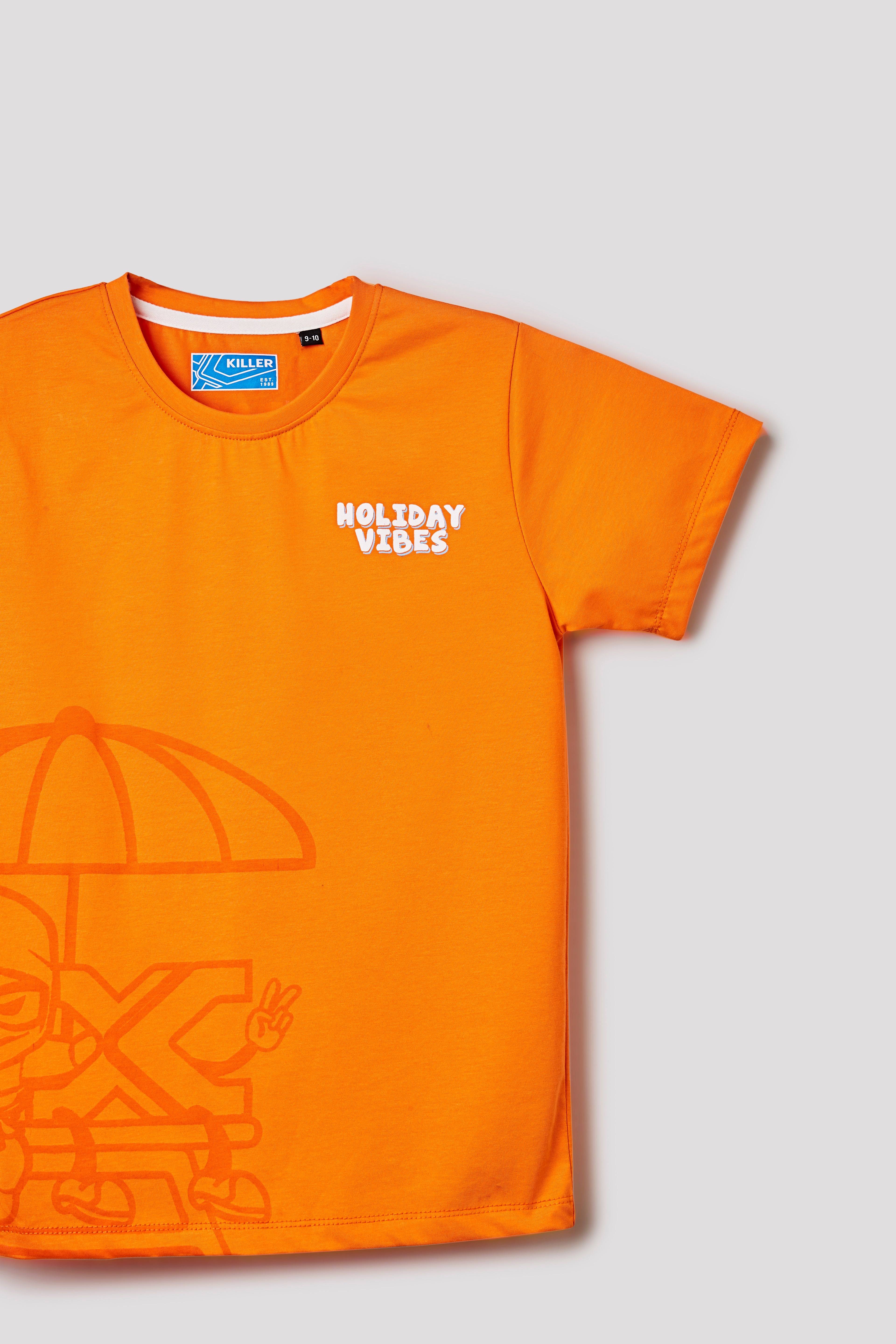 Junior Killer Orange Slim Fit Printed T-Shirts