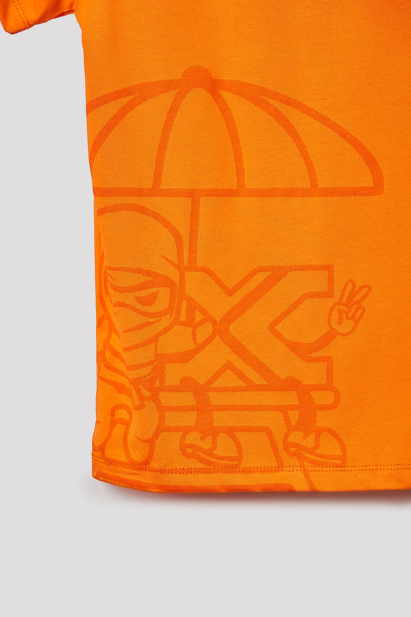 Junior Killer Orange Slim Fit Printed T-Shirts