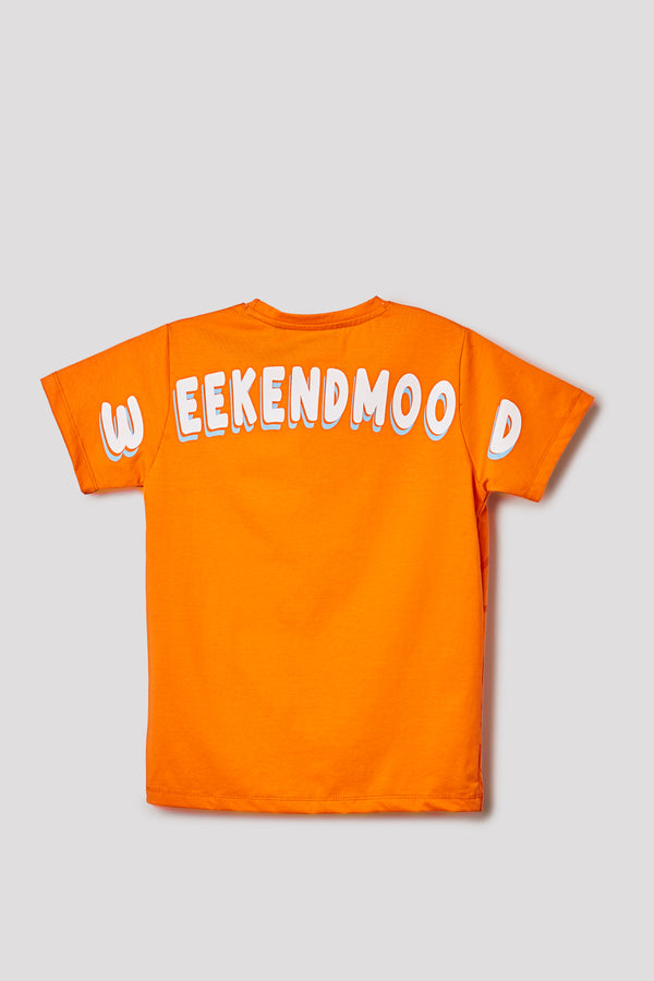 Junior Killer Orange Slim Fit Printed T-Shirts