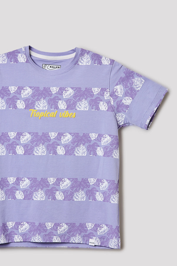 Junior Killer Light Purple Slim Fit Printed T-Shirts