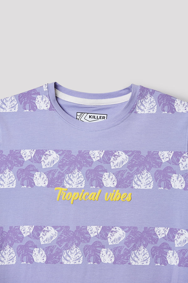 Junior Killer Light Purple Slim Fit Printed T-Shirts