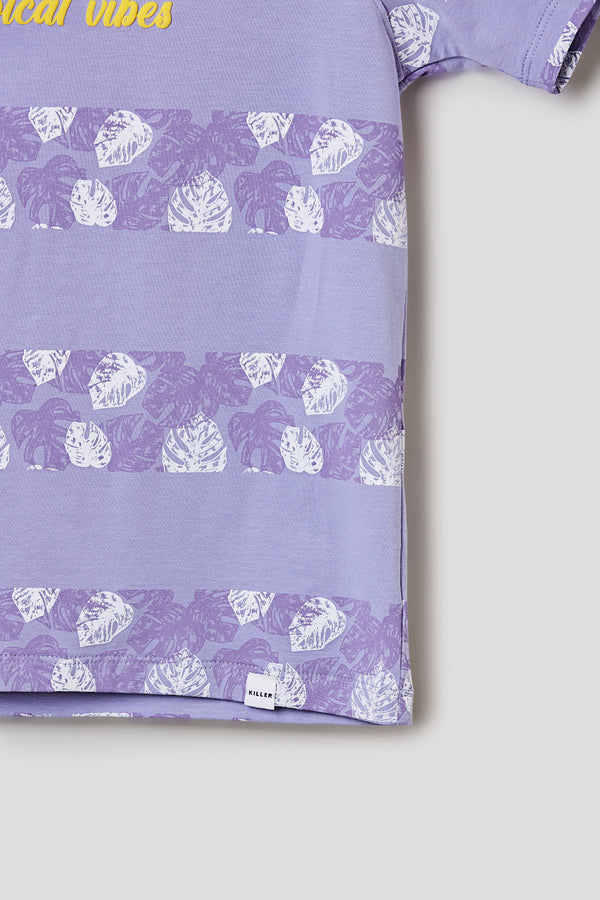 Junior Killer Light Purple Slim Fit Printed T-Shirts
