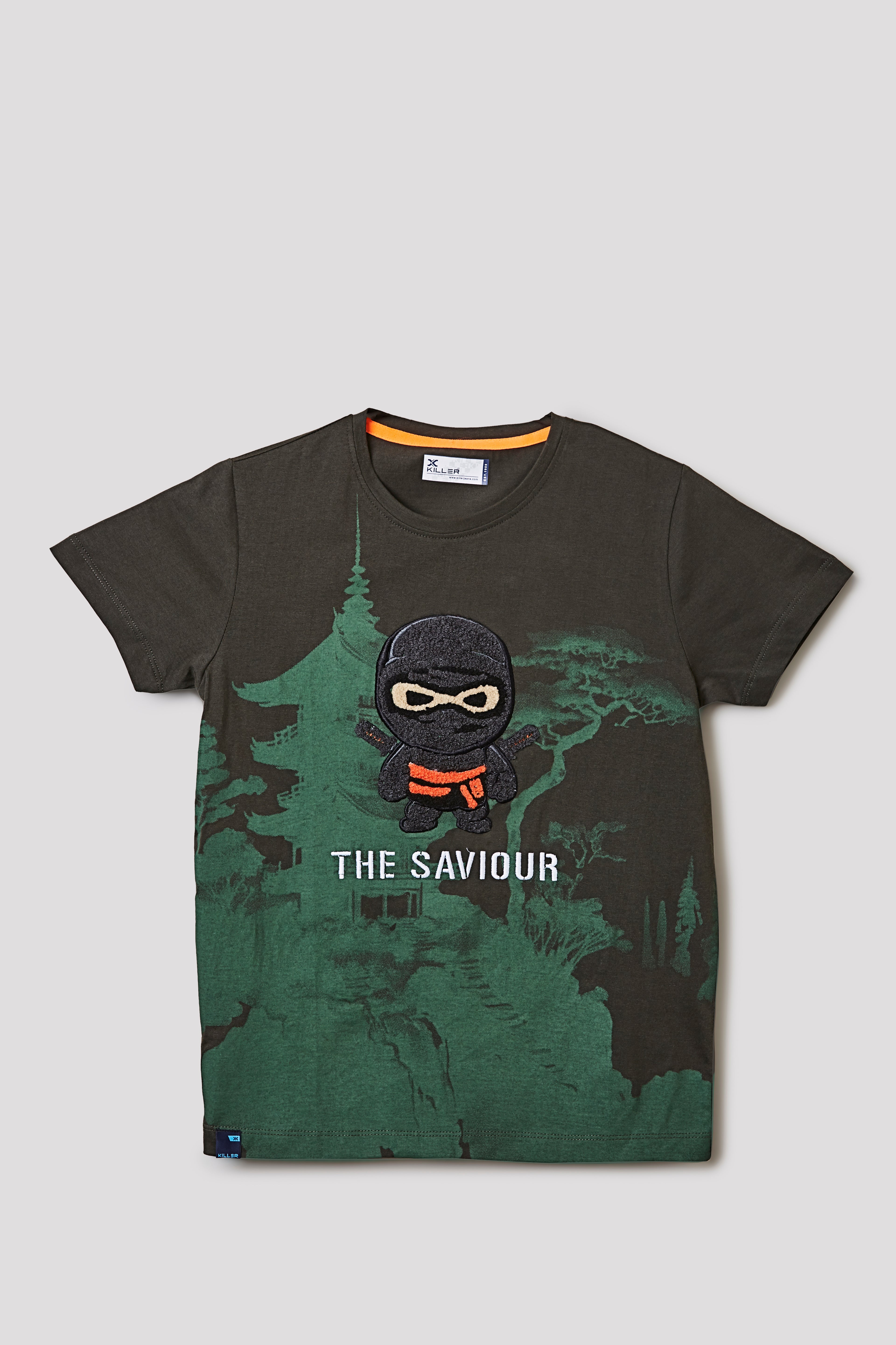 Junior Killer Olive Slim Fit Printed T-Shirts