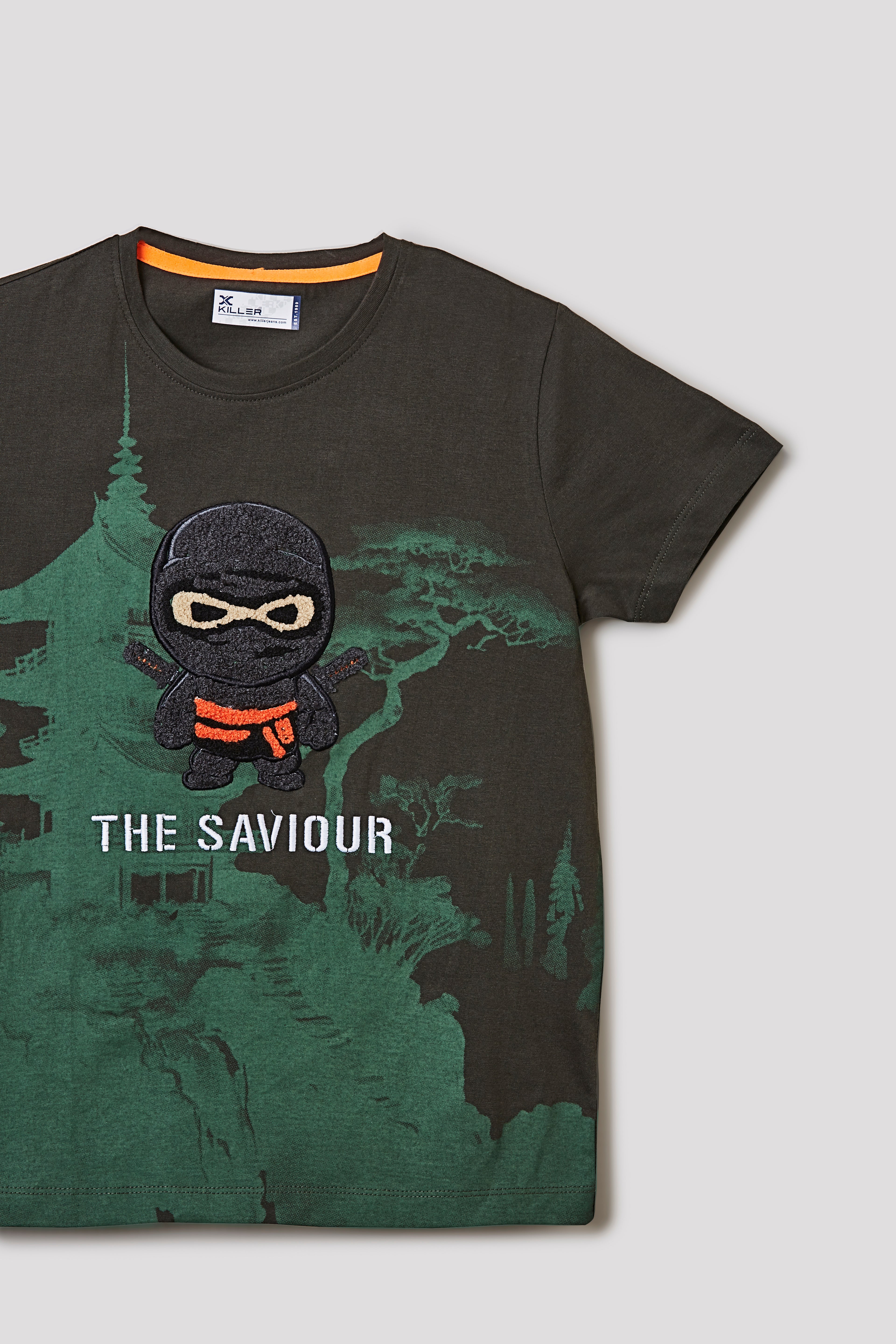 Junior Killer Olive Slim Fit Printed T-Shirts