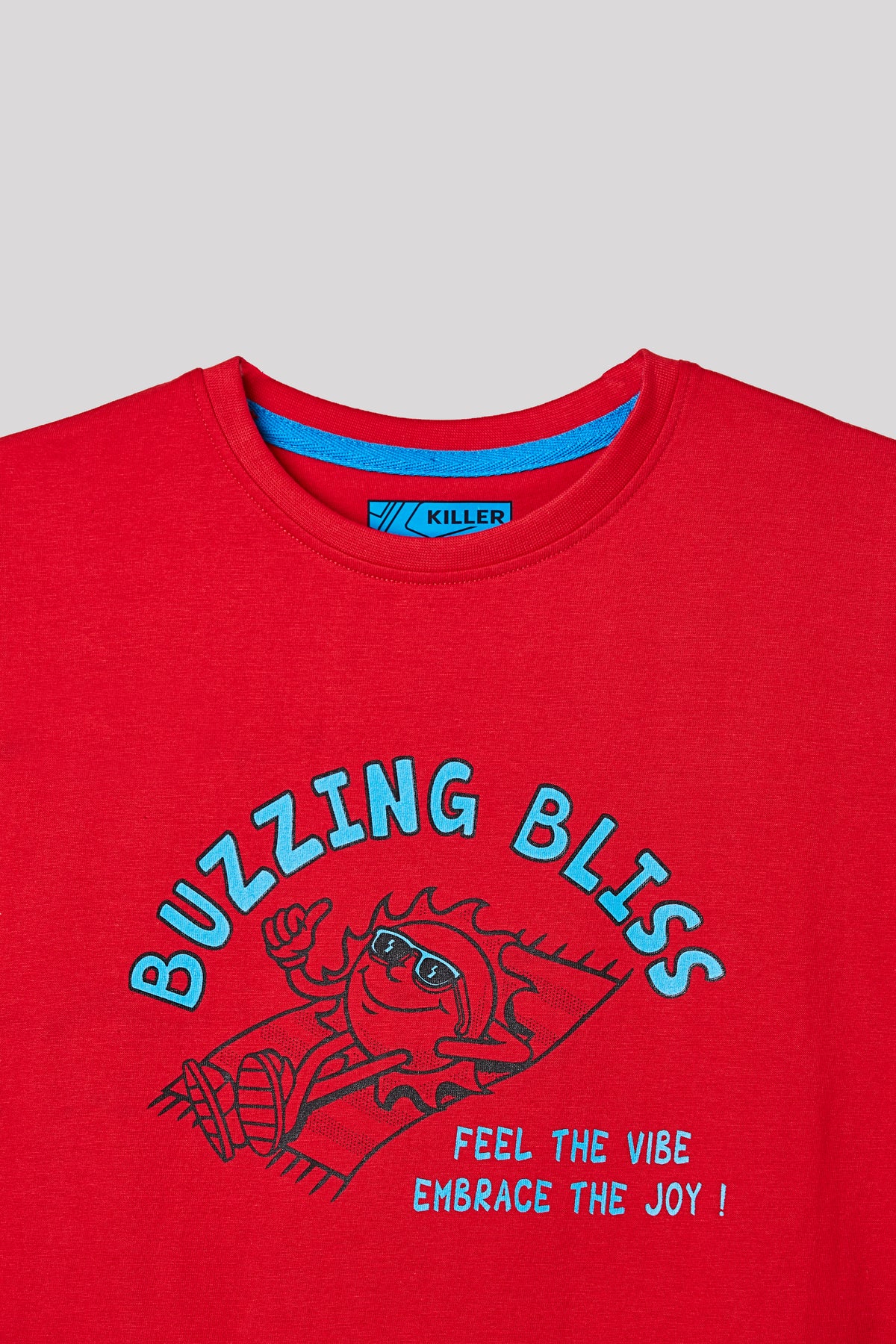 Junior Killer Red/Navy Slim Fit Printed T-Shirts
