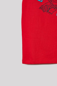 Junior Killer Red/Navy Slim Fit Printed T-Shirts