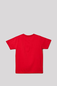 Junior Killer Red/Navy Slim Fit Printed T-Shirts