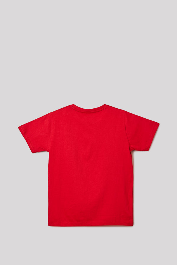 Junior Killer Red/Navy Slim Fit Printed T-Shirts