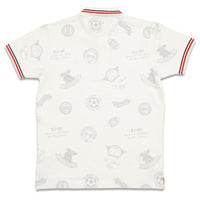 Junior Killer White Polo Neck Printed T-Shirts