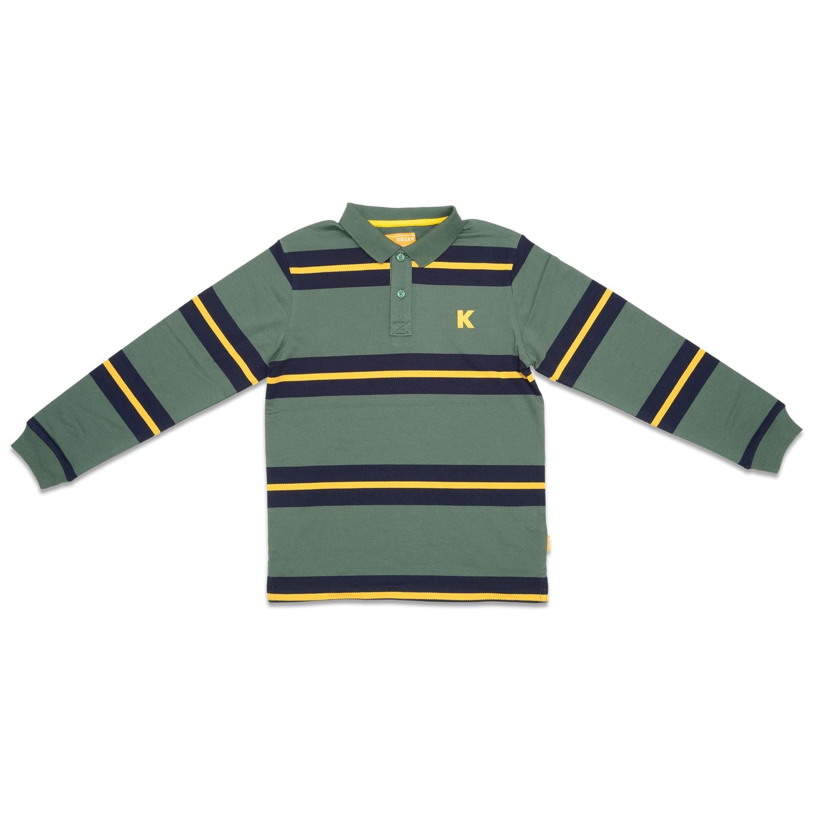 Junior Killer Dark Green Polo Neck Full Sleeve T-Shirts