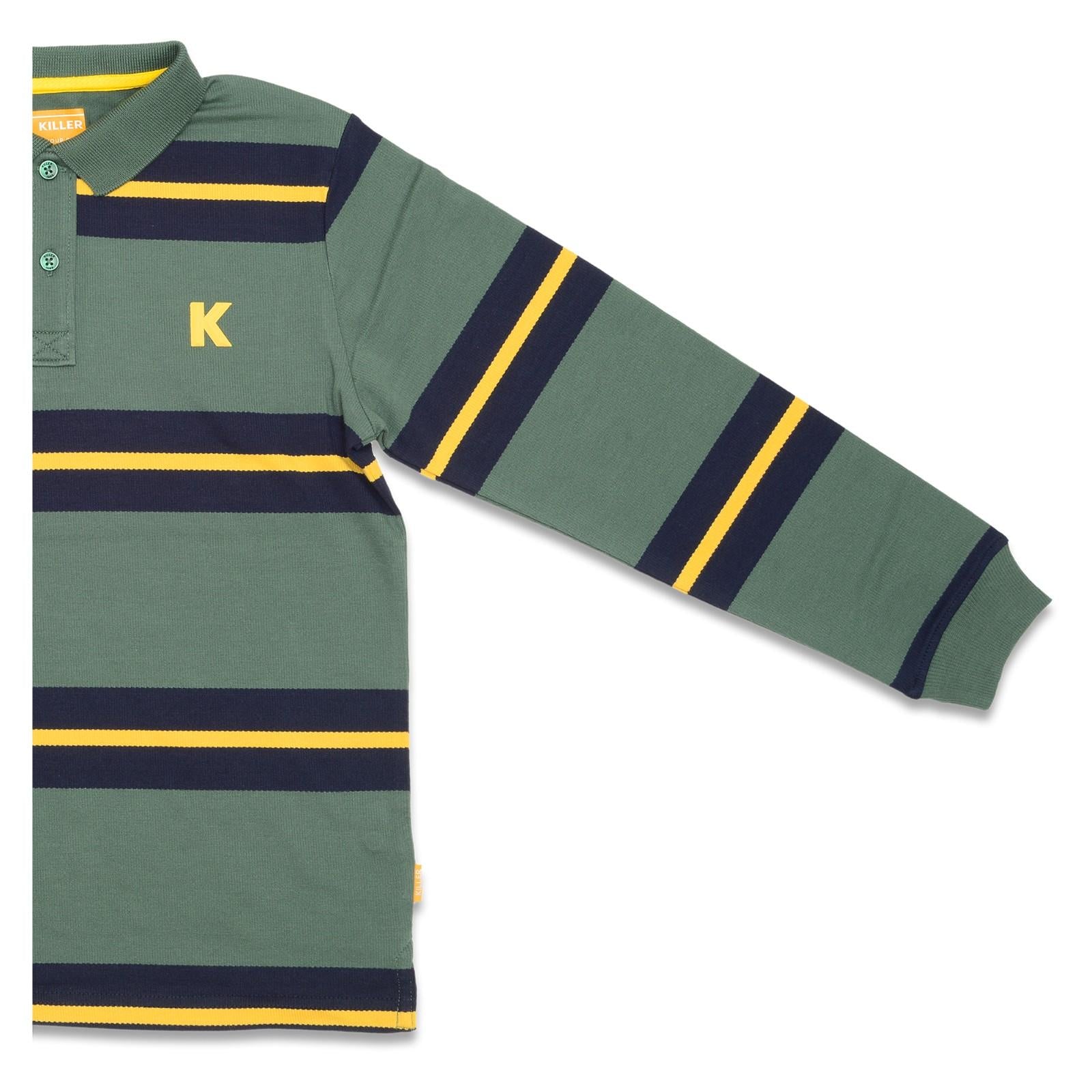 Junior Killer Dark Green Polo Neck Full Sleeve T-Shirts