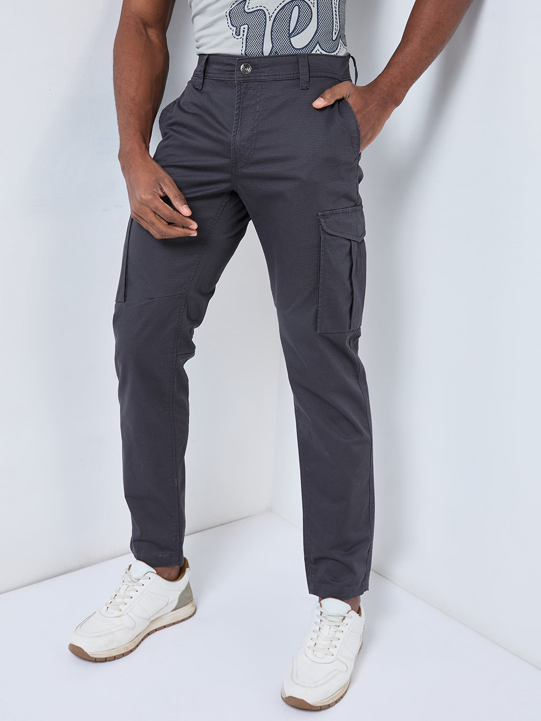 Killer Men Dark Grey Solid Cargo
