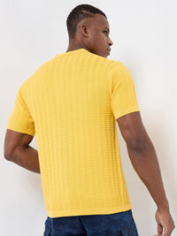 Killer Men Mustard Half Sleeve Slim Fit Shirts